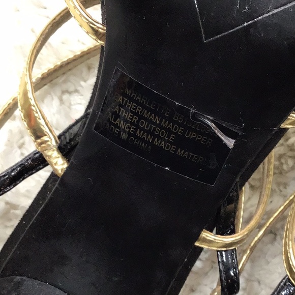 Sam Edelman Harlette gold leather strappy heels - Picture 9 of 10